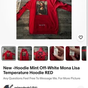 Off-White Red Graphic Crewneck Sweater